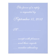 Wedgewood Blue 1 Wedding RSVP Cards Custom Announcement