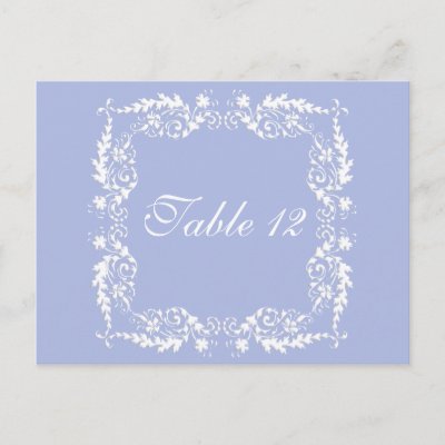 Wedding Table Numbers on Wedgewood Blue 2 Wedding Reception Table Numbers Postcard By
