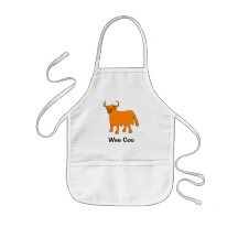 "Wee Coo" Scottish Highland Cow kids apron