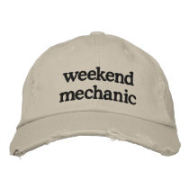 weekend mechanic embroidered baseball cap