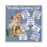 weekly cleaning list magnets