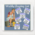 weekly cleaning list mousepads