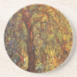 Weeping Willow, Claude Monet Vintage Impressionism Drink Coasters