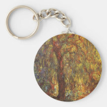 Weeping Willow, Claude Monet Vintage Impressionism Key Chains