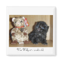 WEEWILLYvs4inchBB-1, Wee Willy at 2 weeks old. Refrigerator Magnets