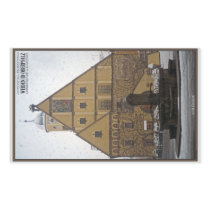 Weiden id Opf - Snowfall at the Rathaus Rectangular Stickers