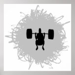 Weight Lifting Scribble Style Posters