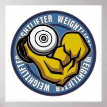 Weightlifter Barbell Curl Posters