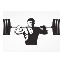 Weightlifter Lifting Weights Retro Personalised Invitation