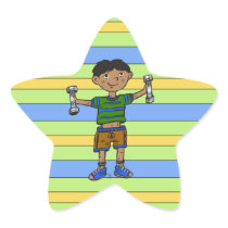 Weightlifting Boy Sticker