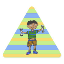 Weightlifting Boy Triangle Sticker