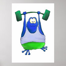 Weightlifting Frog Print