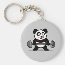 Weightlifting Panda Keychains