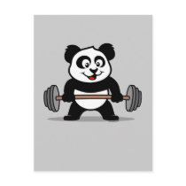 Weightlifting Panda Post Cards