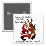 Weihnachtsmann mit Elch Anstecknadel