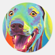Weimaraner #1 round sticker