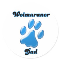 Weimaraner Dad blue Pawprint Sticker