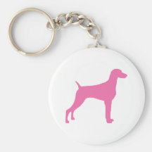 Weimaraner Dog (in pink) Key Chain