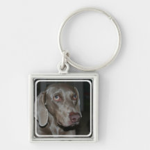 Weimaraner Dog Keychain