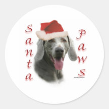 Weimaraner Santa Paws Stickers