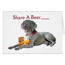 Weimaraner  Shares A Beer cards