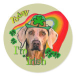 Weimaraner St. Patrick's Day stickers