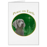 Weimeraner Peace on Earth Greeting Cards