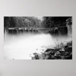 Weir Dam in Black and White posters