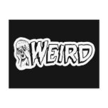 WEIRD - Retro Monster Girl Black & White Postcard