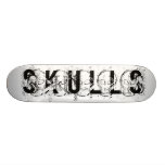 Weird Skull. Black. Sketch. Skate Board Deck