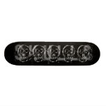 Weird Skull. White. Sketch. Custom Skateboard