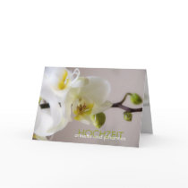 Weiße Orchidee • Hochzeits-Einladung Grußkarte