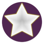 weisser Stern white star Runder Sticker
