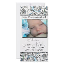 welcome baby photocard personalized photo card