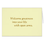 Welcome Greatness Card