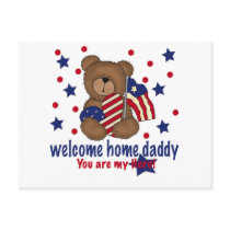 Welcome Home Daddy Bear Postcard