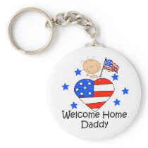 Welcome Home Daddy Stick Figure Baby Keychain
