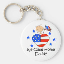 Welcome Home Daddy Stick Figure Baby Keychain