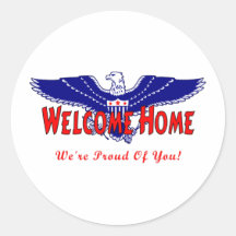 Welcome Home From The Military Round Sticker