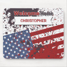 Welcome Home Patriotic Mouse Pad
