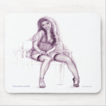 "WELCOME HOME"  Pinup girl mouse pad
