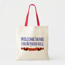 Welcome Home USS Bunker Hill Canvas Bags