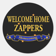 Welcome Home Zappers Round Sticker