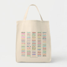 Welcome in 80 Languages Grocery Tote Bag