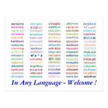 Welcome in 80 Languages Postcard