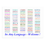 Welcome in 80 Languages Postcard