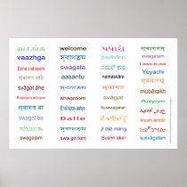 WELCOME : Languages of INDIA - 5 Sizes / White Posters