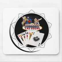 Welcome Sign Black Poker Chip Mouse Pads