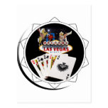 Welcome Sign Black Poker Chip Post Cards