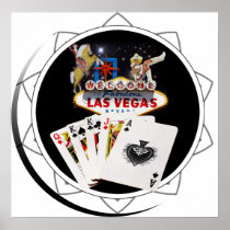Welcome Sign Black Poker Chip Print